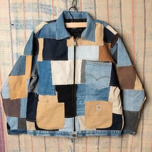 Custom upcycled patchwork carhartt chore jacket